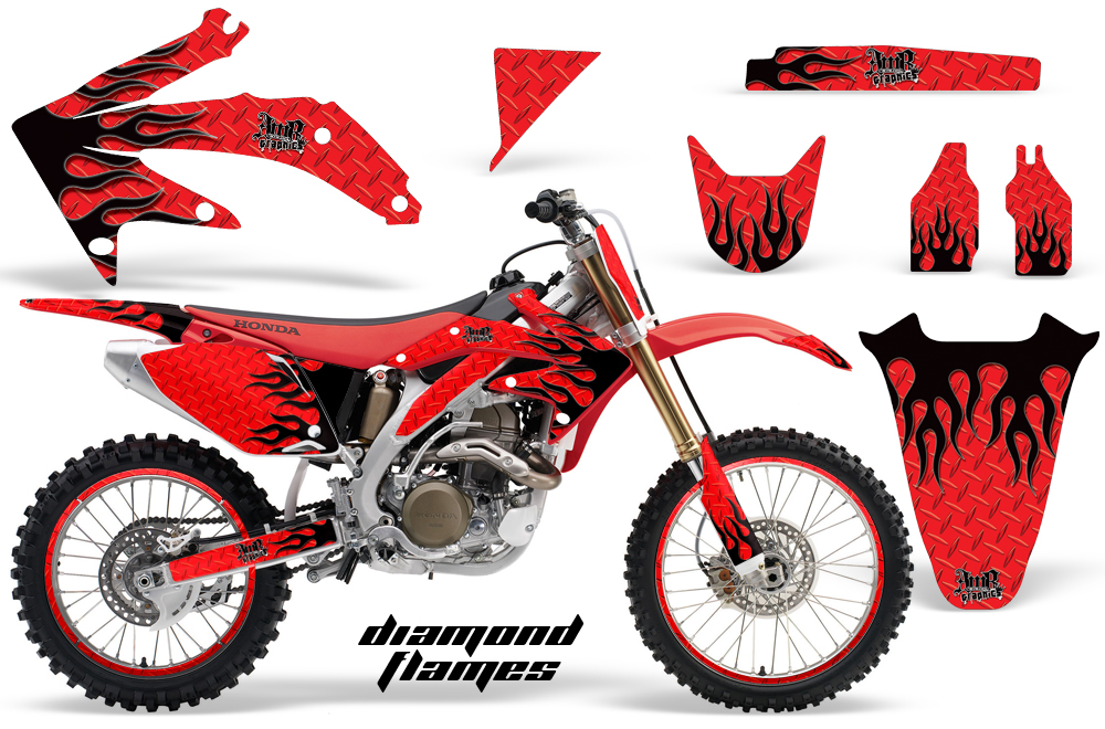 Honda CRF450 05-08 Graphics Kit DIAMONDFLAMES-RED